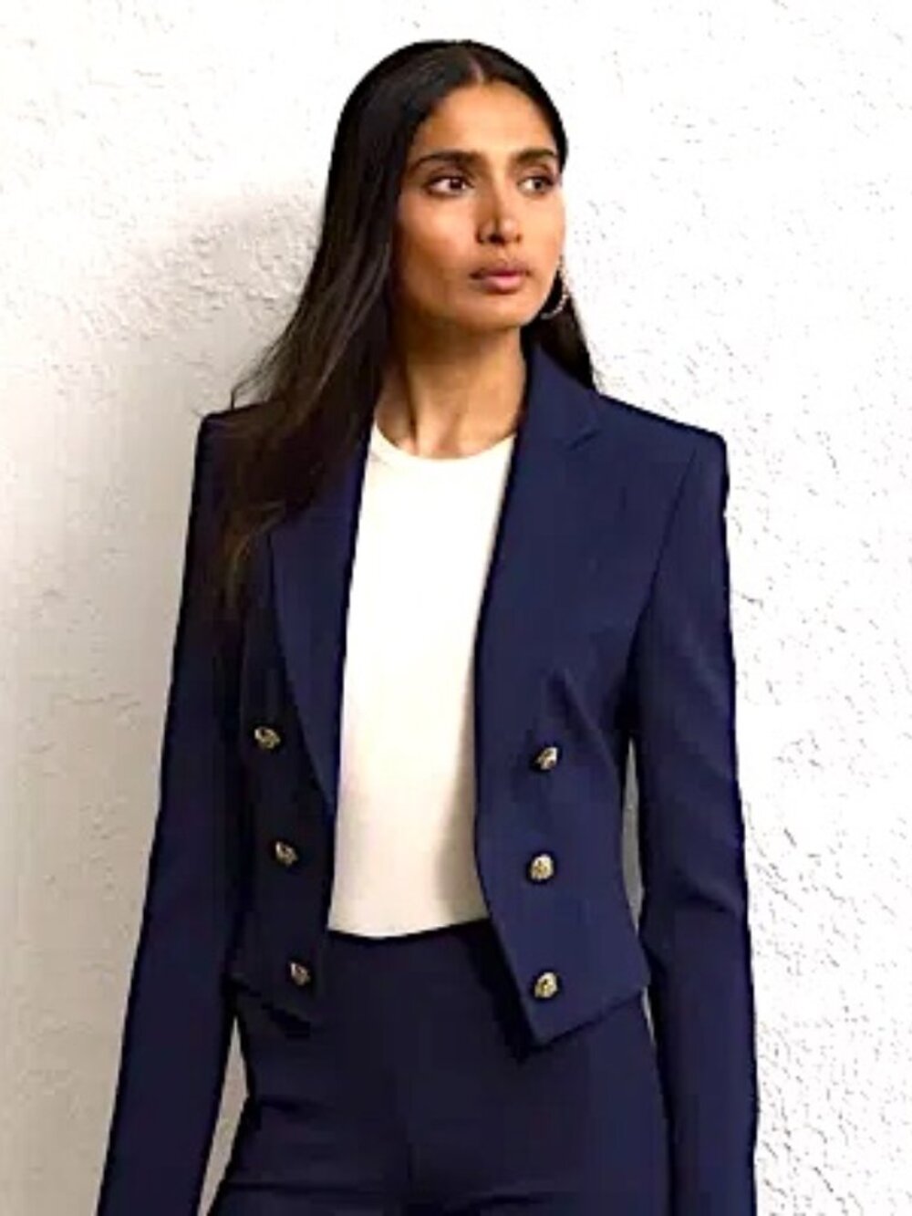 Ralph Lauren Purple Label/Runway Navy Blue Open Cropped Blazer size 8